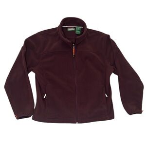 L.L. Bean Vintage Womens Size XL Maroon Zip Up Fleece Jacket